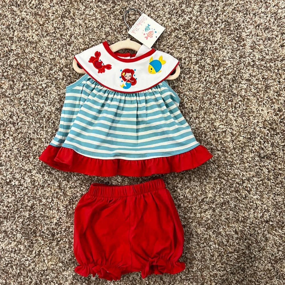 Stitchy Fish Little Mermaid NWT outfit size 3 mo
